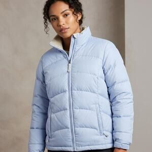 L.L.Bean Women's Puffer Jacket Blue Goose Down Winter Coat Insulated Warm M